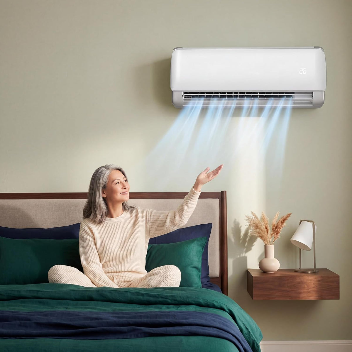 Garvee Klimaanlage Split mit App-Steuerung, 9000 BTU/h Kühlleistung (2600W), sehr leiser Betrieb, Energieeffizienz A++, inkl. Fernbedienung, Timer, Kältemittel R32, komplett mit Montagematerial, weiß