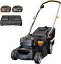 WORX Tondeuse à Gazon sans Fil 40V WG737E, Surface Max de 600 m², Lame de 37cm, Sac de 40L, Coupe jusqu'aux Bordures, 6 Hauteurs de Coupe, Livrée avec 2 Batteries 4Ah et Chargeur Double Rapide