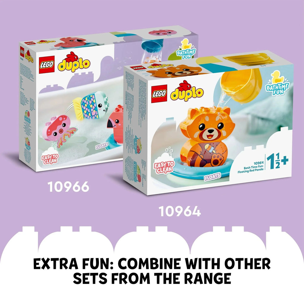LEGO DUPLO 10965 – Diversión en la hora del baño, Tren de Animales Flotante, Juguete Acuático para Bebés y Niños Pequeños de 1,5 a 3 Años con Pato, Hipopótamo y Oso Polar, Fácil de Limpiar, Excelente Juguete Flotante para la Tina