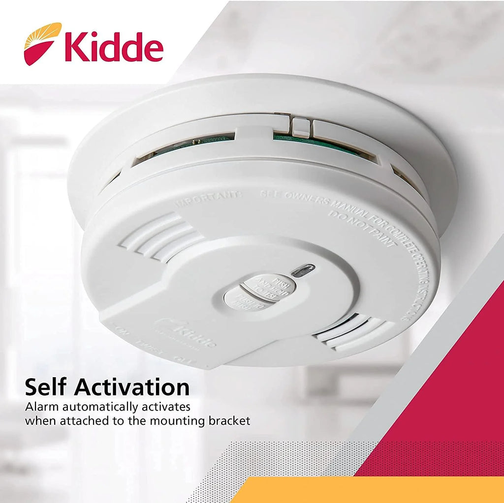 Detector de Humo Kidde, Batería de 10 Años, Indicadores LED, Alerta de Reemplazo, Botón de Prueba y Reinicio, 6 Paquetes, Blanco