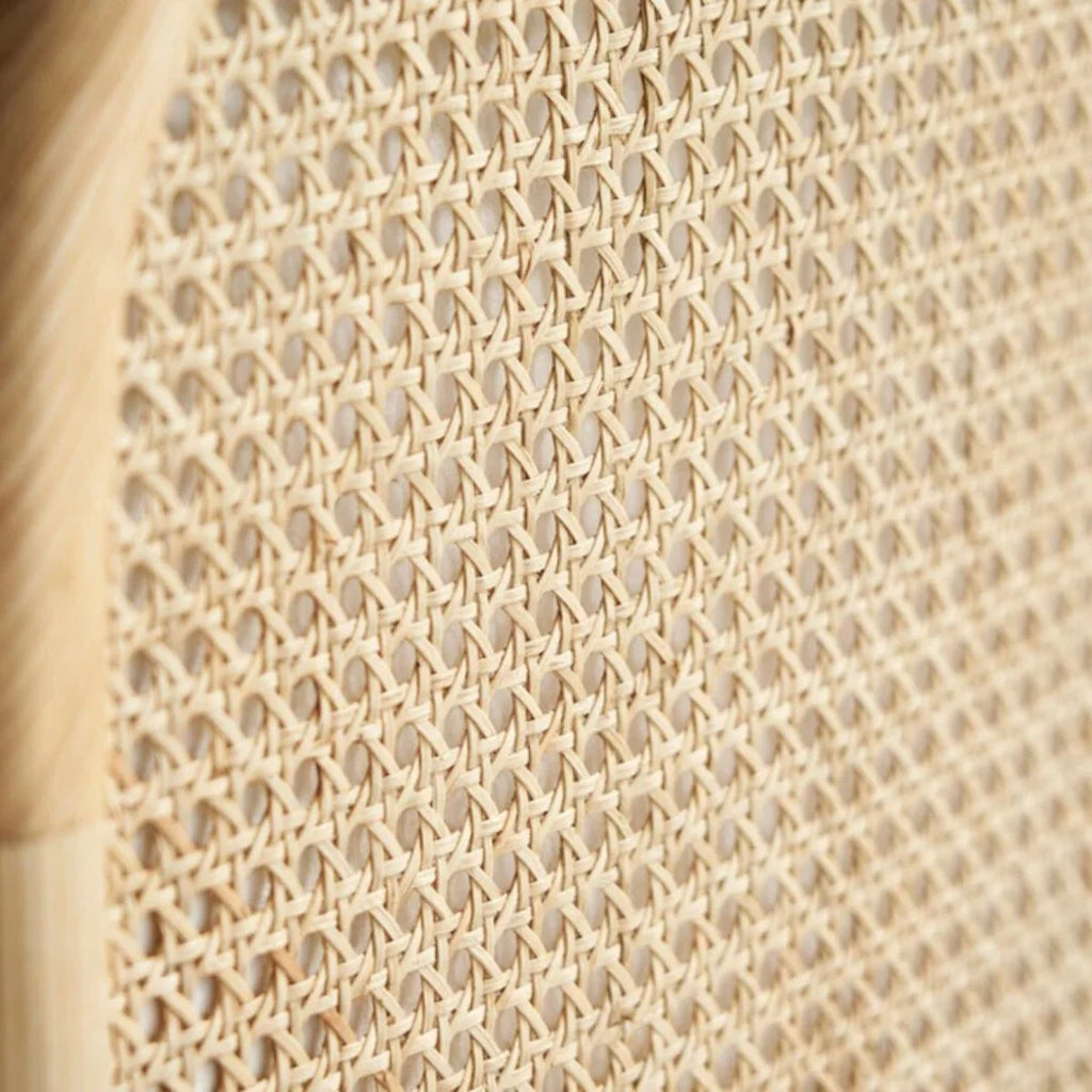 Ehan Solid Ash Wood & Rattan 1 Seater Sofa
