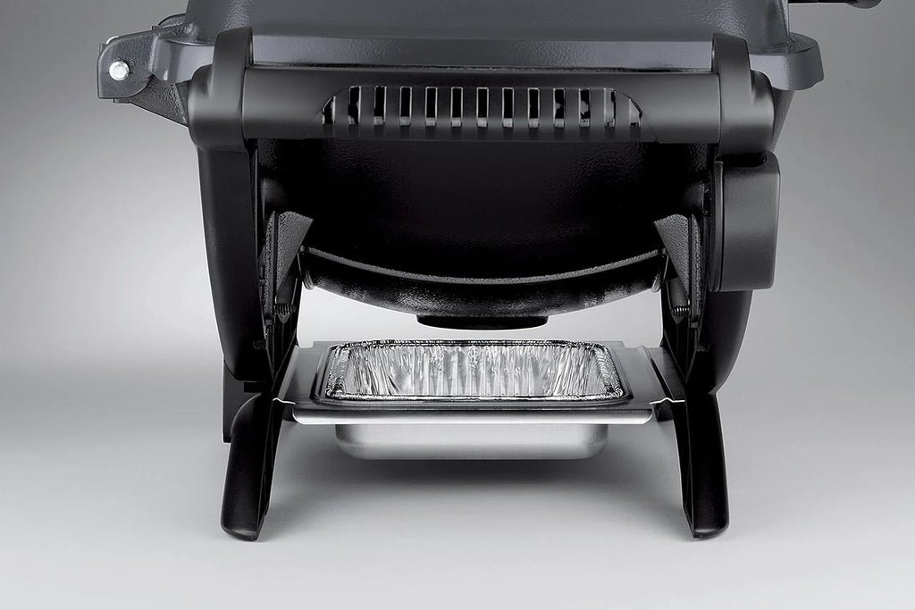 Weber Q1400 Barbecue électrique, surface de cuisson 43 x 32 cm, nomade, grille en fonte émaillée divisée en 2 parties, couvercle et cuve en fonte d'aluminium - Gris foncé (52020053)