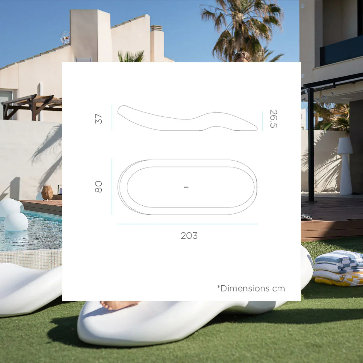 Tumbona Rasa para piscinas, hoteles y beach club