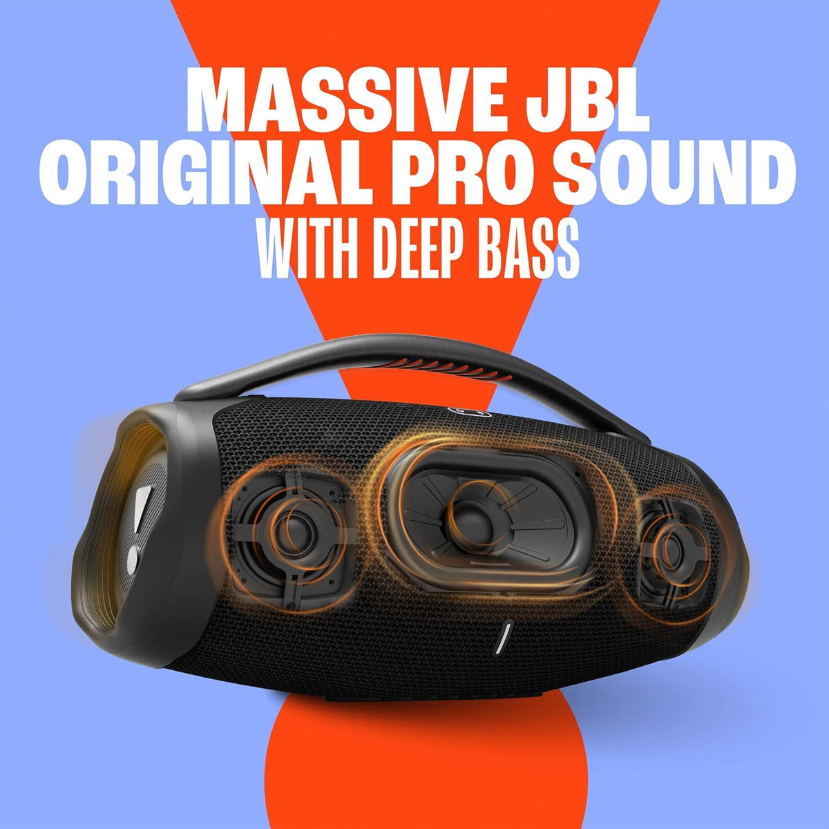 JBL Boombox 3 Wifi – Kabelloser Lautsprecher mit Bluetooth und Wifi – Kompatibel mit der JBL One App – 24 Stunden Wiedergabezeit – Wasser- und staubdicht – Integrierte Powerbank – Schwarz