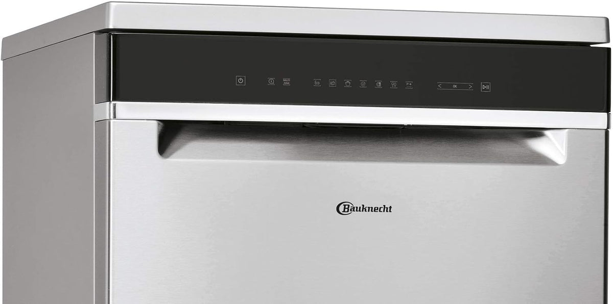 Bauknecht B7F HP43 XA Freistehender Geschirrspüler/ 60 CM/ 15 Maßgedecke/PowerClean Pro-Effektive Hochdruckdüsen/Natural Dry-Automatische Türoffnung-Bessere Trocknung/Maxi Space-Mehr Innenraum