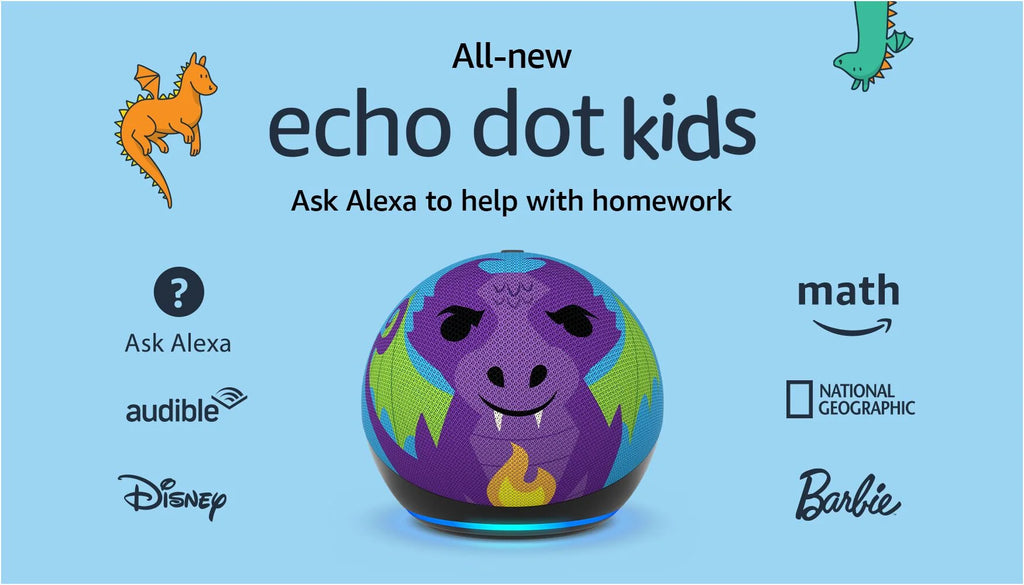 Amazon – Echo Dot Kids (5ª Generación, Lanzamiento 2022) con Alexa – Fire Dragon