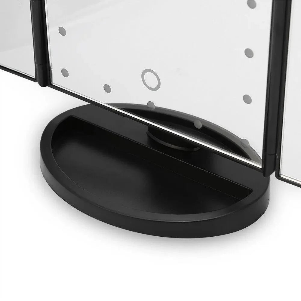 Espejo de Maquillaje Iluminado Espejo de Tocador Inteligente con Luces, 10X de Magnificación, Ajustable, 22 Luces LED