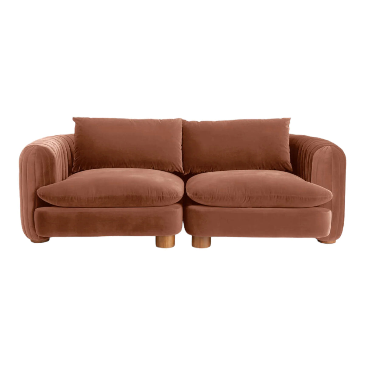ComfyTrio 2 Seater Teak Wood Sofa