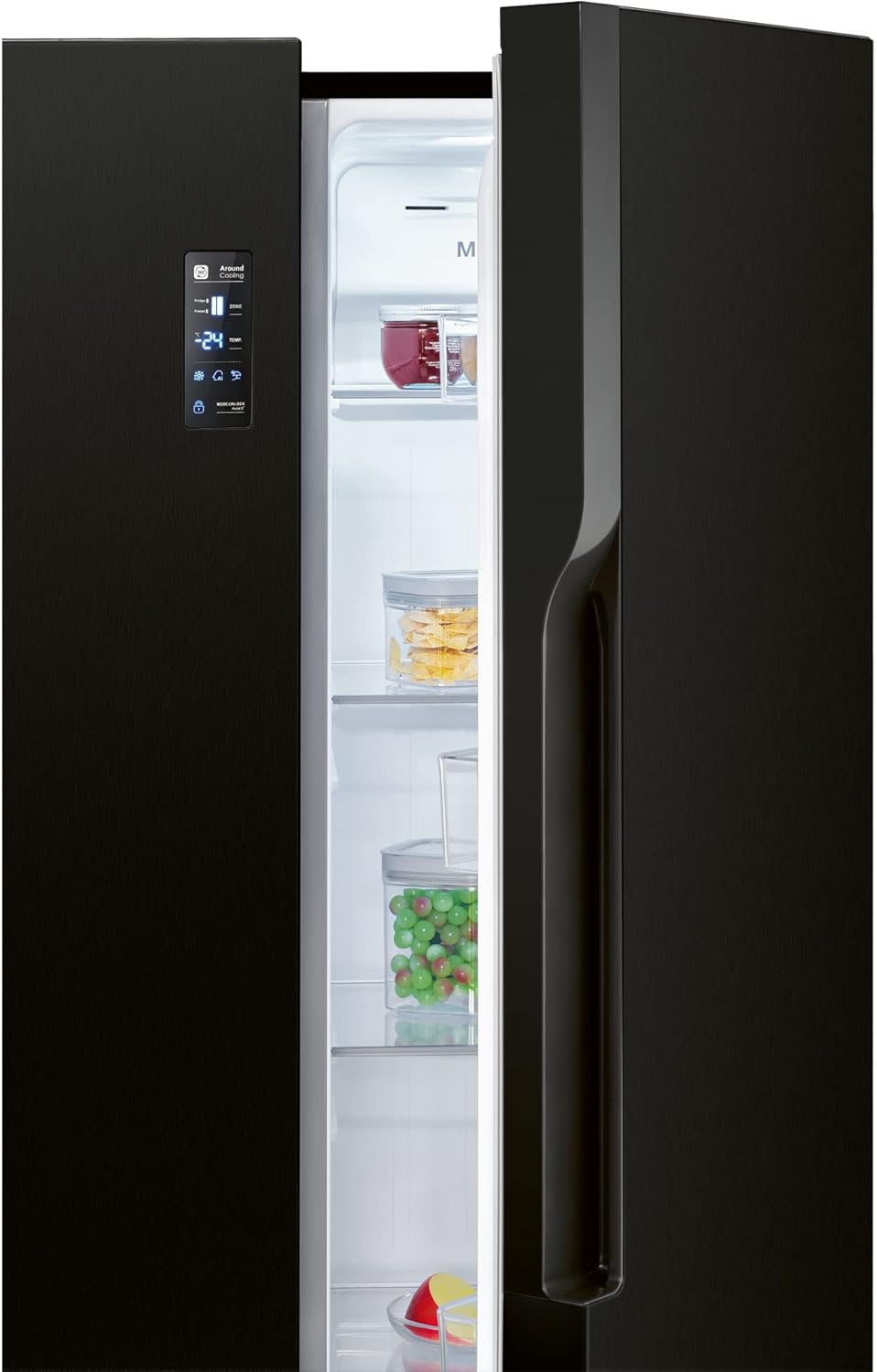 Bomann® Kühlschrank mit Gefrierfach | No-Frost Gefrierteil | 186cm Kühlschrank | 39dB | Kühl Gefrierkombination mit MultiAirflow | 320L | Kühl Gefrierkombination No-Frost | KG 7361 schwarz-inox