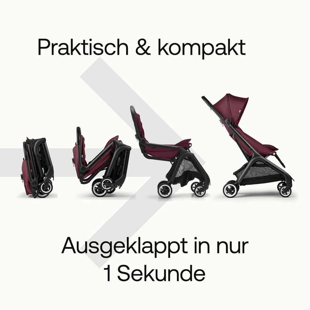 Bugaboo Butterfly ultrakompakter Reise-Kinderwagen, klein & leicht, einhändig faltbar und einfach zu lenken, ergonomischer City-Buggy für Babys ab 6 Monaten, mit viel Stauraum, Stormy Blue