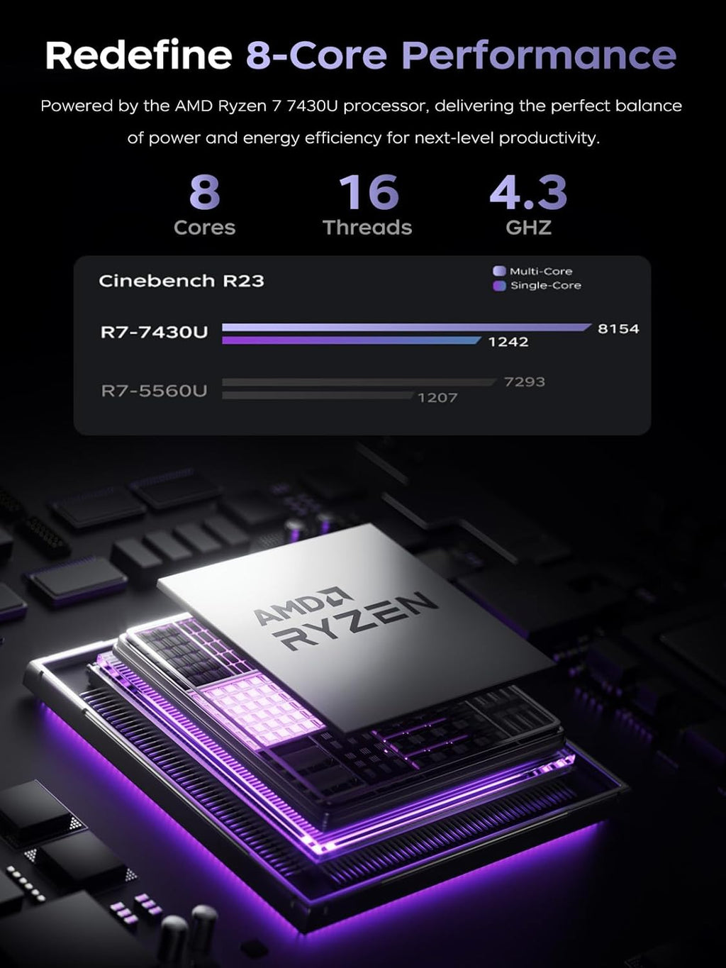 ACEMAGIC Gaming Laptop Computer - 2025 Neueste 15.6 Zoll FHD Display Laptop mit Ryzen 7 7430U Prozessor bis zu 4.3GHz, 16GB Ram DDR4 512GB NVMe PCIe 3.0 SSD Gaming Notebook, Leichtgewicht