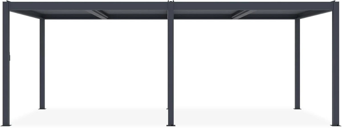 CAZEBOO Pergola Bioclimatique 6x3m Autoportée Santa – Aluminium Gris Lames Orientables en Acier – Tonnelle de Jardin Abri Terrasse – Résistante Vent 55 km/h – Protection Soleil Pluie – Montage Facile