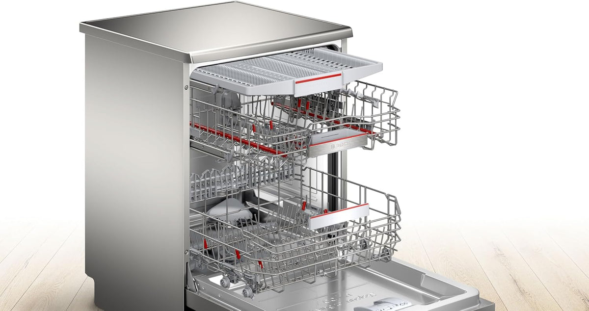 Bosch SMV4ETX08E, Serie 4, Smarter Geschirrspüler Vollintegriert 60 cm, Besteckkorb, Spülmaschine mit Programmassistent, besonders Leise, Rackmatic, Automatische Türöffnung, InfoLight, AquaStop