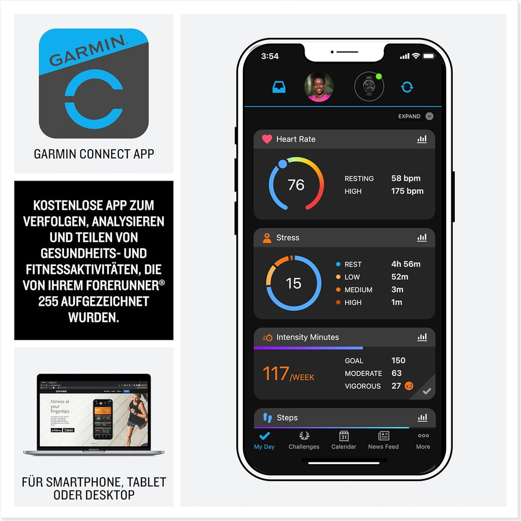 Forerunner 255S – GPS-Laufuhr mit individuellen Trainingsplänen, speziellen Lauffunktionen und detaillierter Trainingsanalyse. 1,1“ Farbdisplay, Akkulaufzeit bis zu 14 Tage, wasserdicht