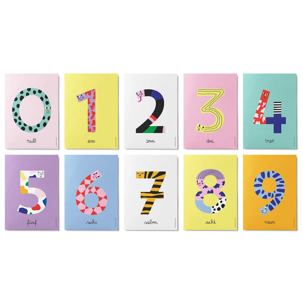 Postkarte "Zahlen 0-9"