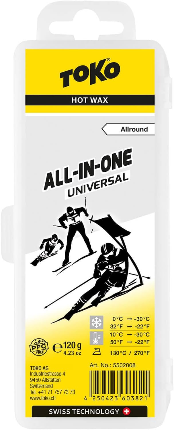 Generisch Toko Skiwachset – Komplettset für Alpine Ski & Snowboard mit Bügeleisen, Wachsremover, Bürsten, Kantenschleifer & Universal-Wachs + Toko Ski Vise Express - 9 teilig