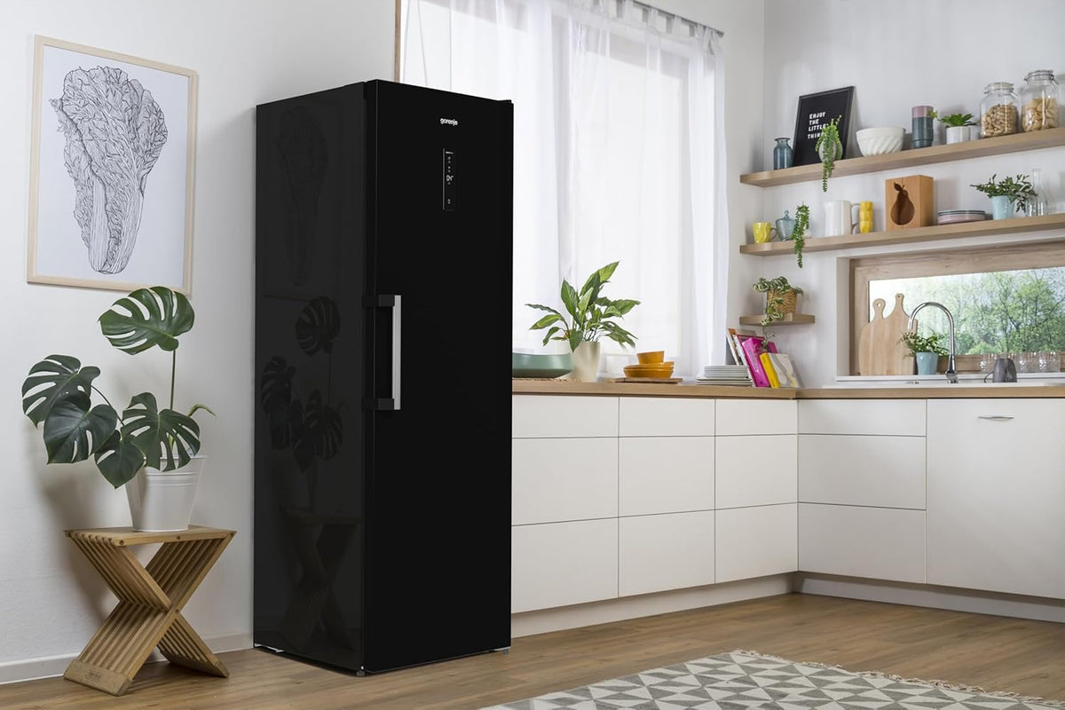 Gorenje R 619 DAXL6 Kühlschrank/AdaptTech/FreshZone/Schnellkühlfunktion/Umluft-Kühlsystem/LED Display / 398l / 185cm / EEK D/Edelstahl