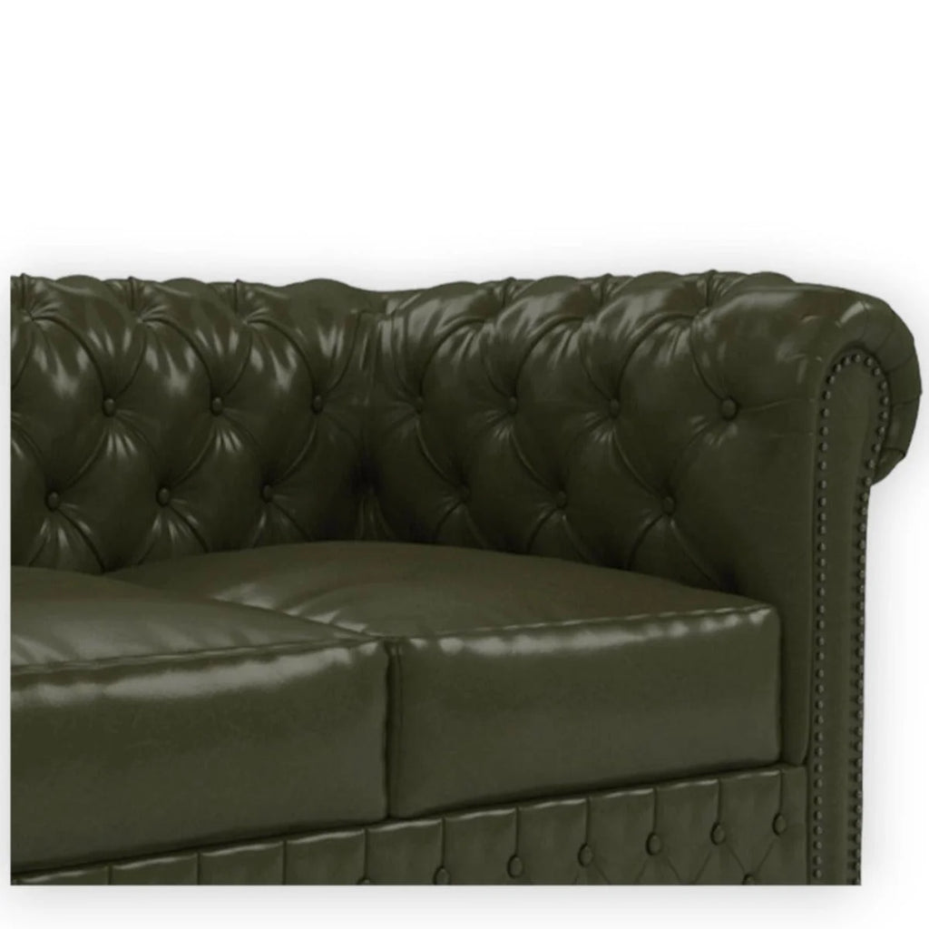Nismaaya Base Traditional Chesterfield 2 Seater Sofas Bottle Green