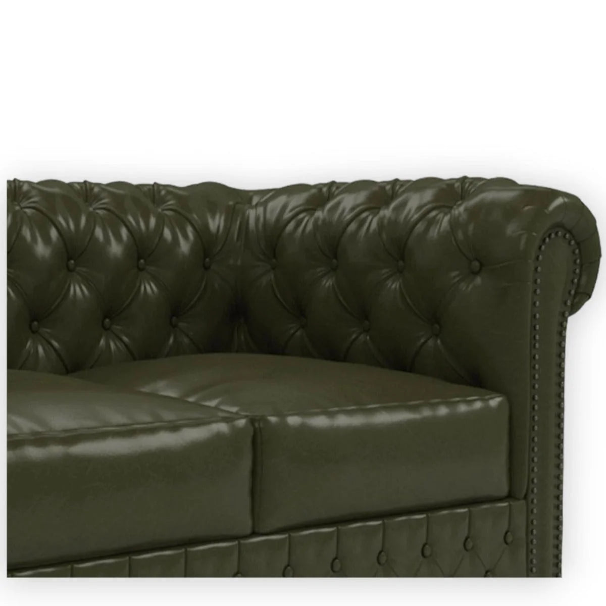Nismaaya Base Traditional Chesterfield 2 Seater Sofas Bottle Green
