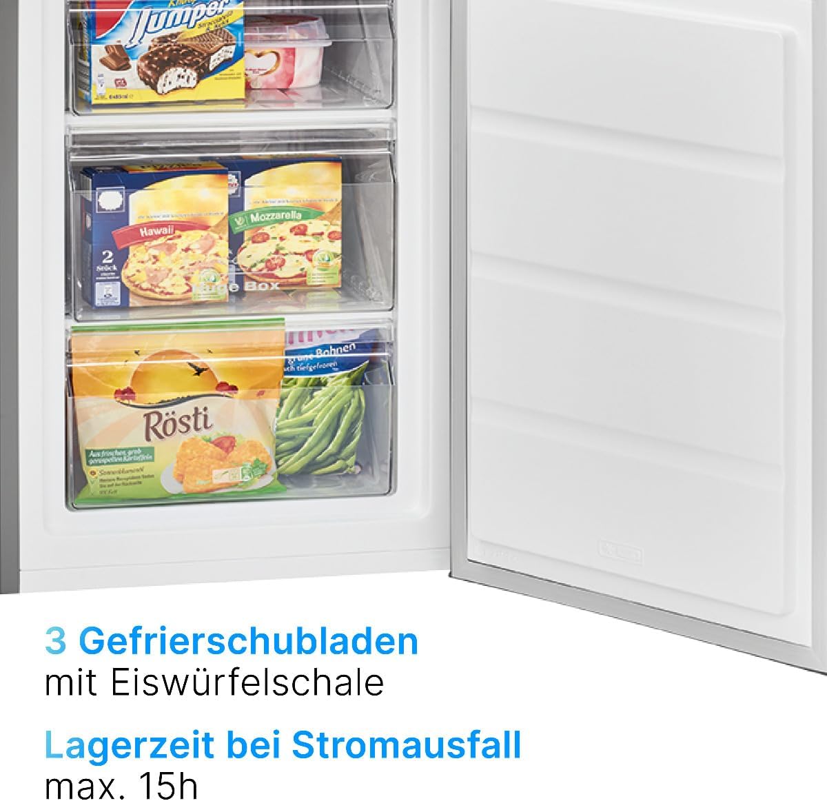 Bomann Gefrierschrank 87L | Gefrierschrank klein mit Temperaturbereich ≤ -18°C | 3 Schubladen | Tiefkühlschrank mit wechselbarem Türanschlag | Freezer Tiefkühlschrank klein GS 7253 weiß