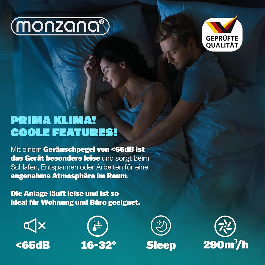 Monzana® lokale Klimaanlage MZKA2000 Mobil Abluftschlauch 7000BTU 3in1 750W 24h Timer 25qm Fernbedienung Luftentfeuchter Rollladenkit Klimagerät