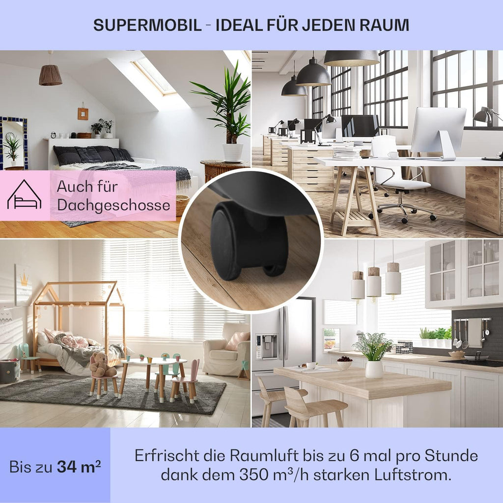 Klarstein Klimaanlage, 4-in-1 Klimagerät, Entfeuchter, Ventilator & Nachtmodus, Mobile Klimaanlage mit Abluftschlauch, App-Steuerung, Air Conditioner für Räume bis 44 m², 9000 BTU, Weiß