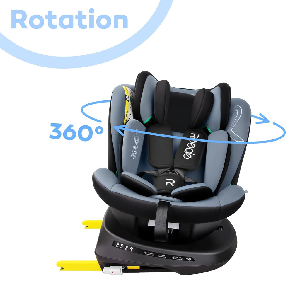 Reecle 360 Drehbar i-Size Kindersitz mit ISOFIX 40-150 cm (0-36 kg) Reboarder, ab Geburt -12 Jahre, ECE R129