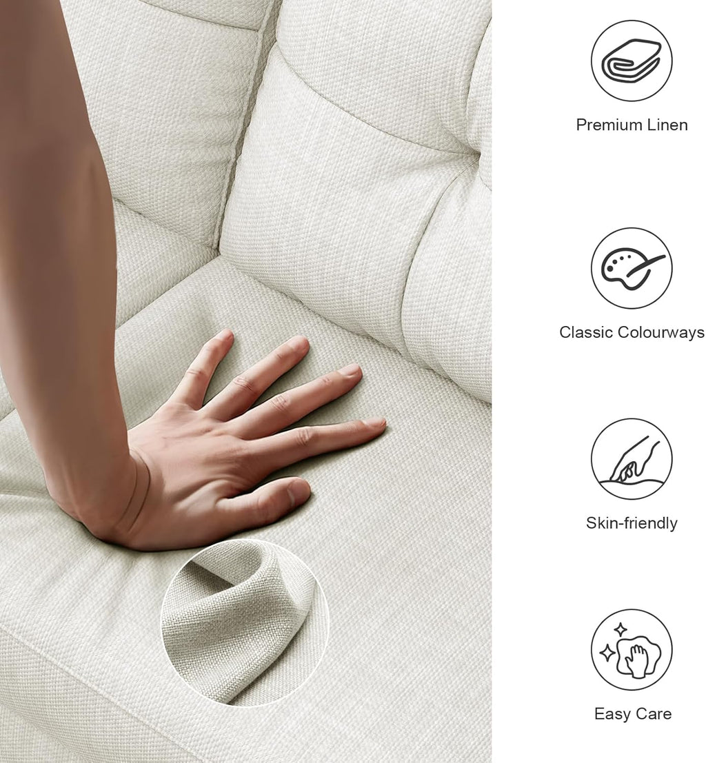 Aotumm Ciort Sofa 2 Plazas, Sofá Moderno con Cojines Gruesos, 2 Almohadas, Cómodo Sofá de Cuero con 2 Bolsillos de Almacenamiento para Sala de Estar/Dormitorio/Oficina, Sofá Pequeño (Marrón)