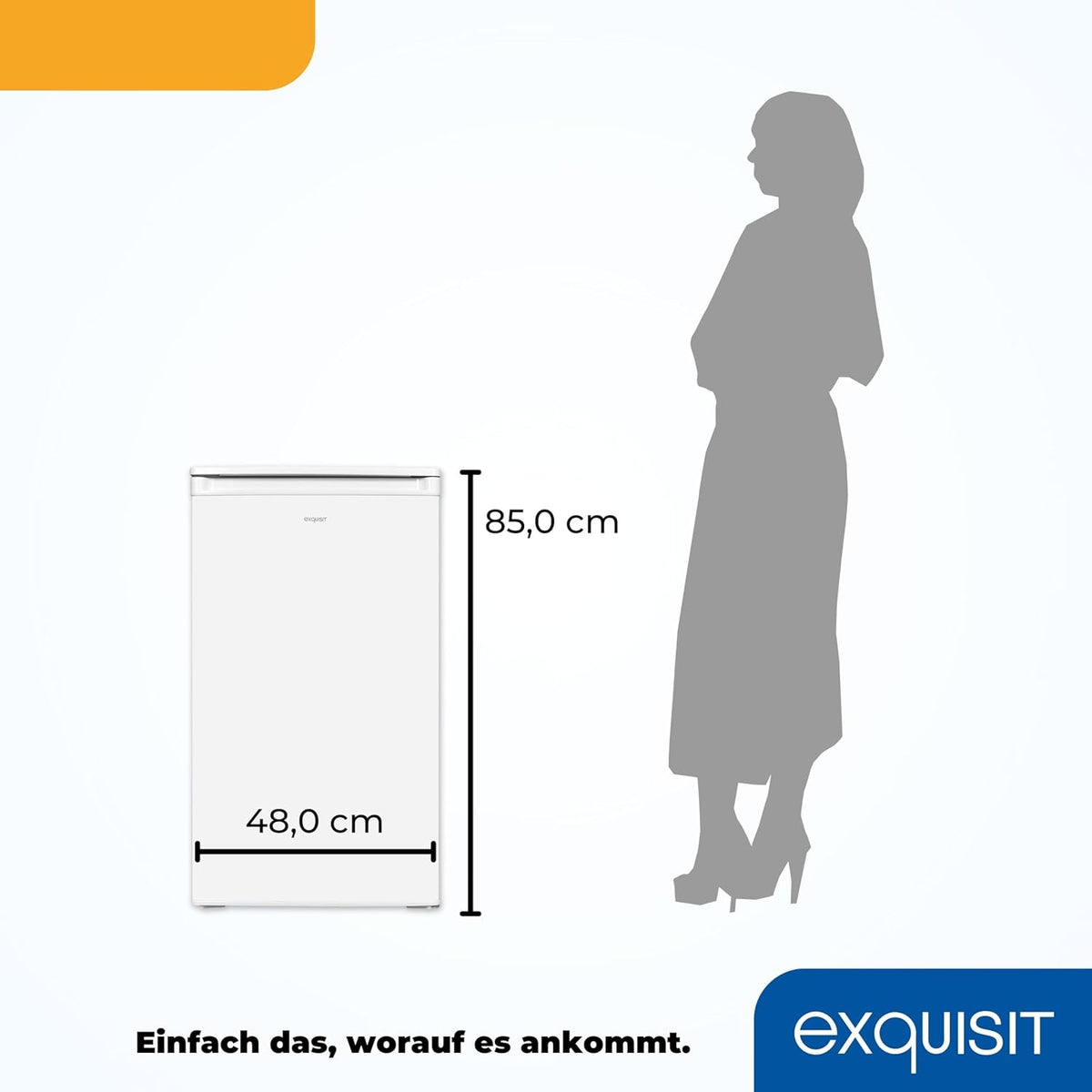 Exquisit Kühlschrank KS117-3-040D weiss | 81 L Volumen | Kühlschrank mit Gefrierfach freistehend | Gemüsefach | Freistehender Kühlschrank mit Gefrierfach