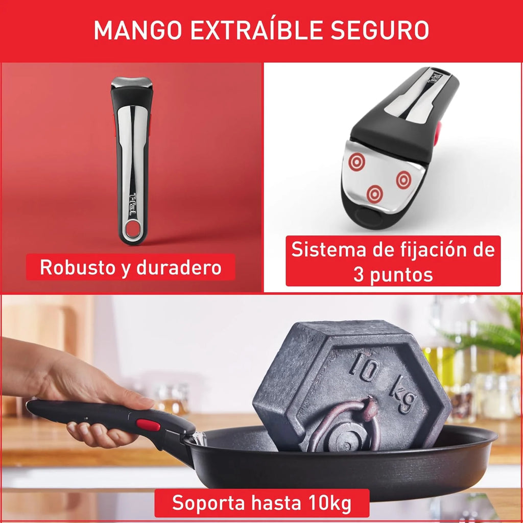 Tefal Ingenio Emotion Set of 3 Frying Pans 22/24/28 cm + 3 Saucepans 16/18/20 cm + Stew Pot 24 cm + Wok 26 cm + 12 Accessories | Induction Safe, Non-Stick, Dishwasher and Oven Safe