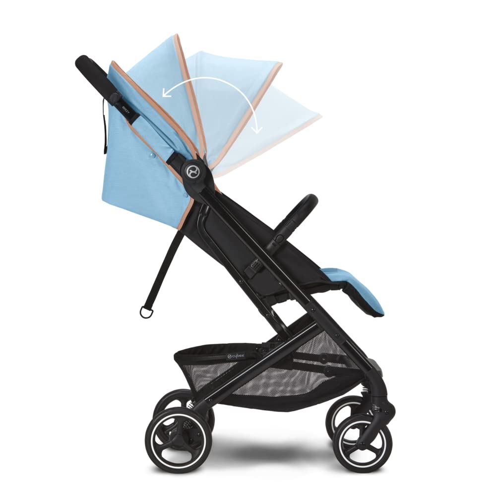 Cybex Gold Kinderwagen Beezy mit One-Pull Harness, Ab Geburt bis ca. 4 Jahre (max. 22 kg), Kompakt und ergonomisch, Magic Black (Schwarz mit schwarzem Rahmen)