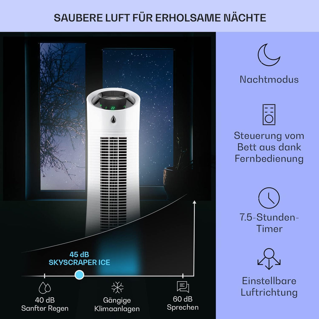 Klarstein 4-in-1: Smart Luftkühler, Ventilator, Luftbefeuchter & Ionisation I 6 L Wassertank, Oszillation, 30 W, 210 m³/h, Timer I Klimagerät ohne Abluftschlauch, Mobiles Klimagerät, Schwarz-Rosegold