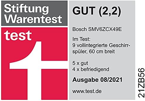 Bosch Hausgerte SMV6ZCX49E Serie 6 er Geschirrspüler Vollintegriert, Besteckschublade, Silence Programm besonders leise, PerfectDry mit Zeolith trocknet sogar Kunststoff