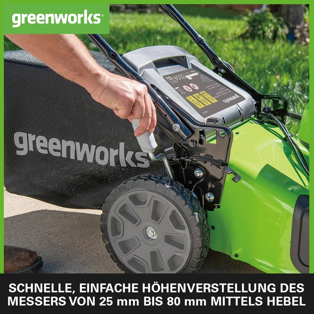 Greenworks 48V (2x24V) Selbstfahrender Akku Rasenmher für groe Flchen bis zu 480m, 46cm Schnittbreite, 55L Sack PLUS zwei 4Ah-Akkus und Doppelladegert GD24X2LM46SPK4X