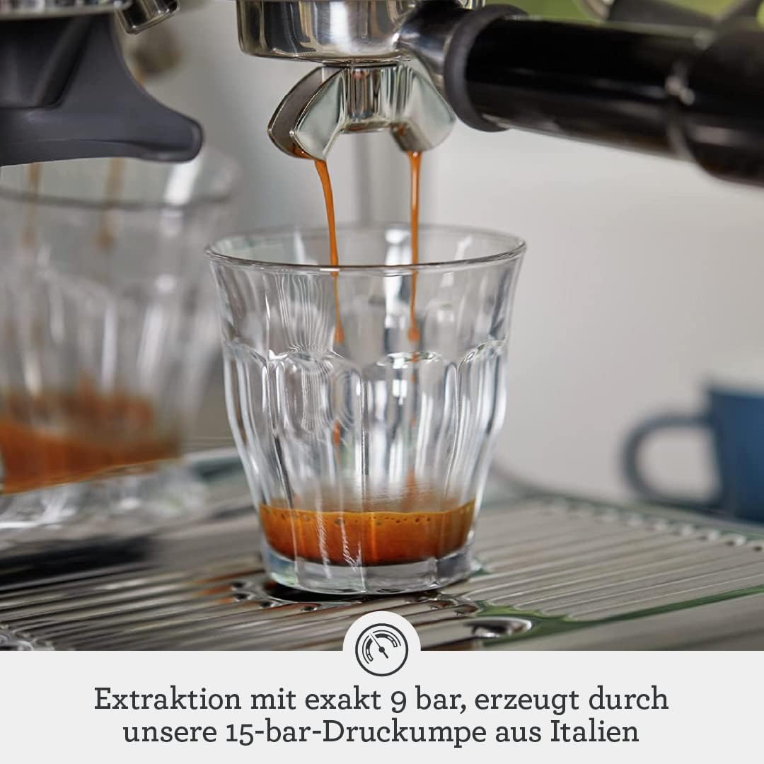 Sage - The Barista Express - Kaffeemaschine mit manuellem Milchaufschäumer & integriertem Mahlwerk - 16 Mahlgradeinstellungen, automatisches Mahlen, individueller Milchschaum - Schwarzer Trüffel