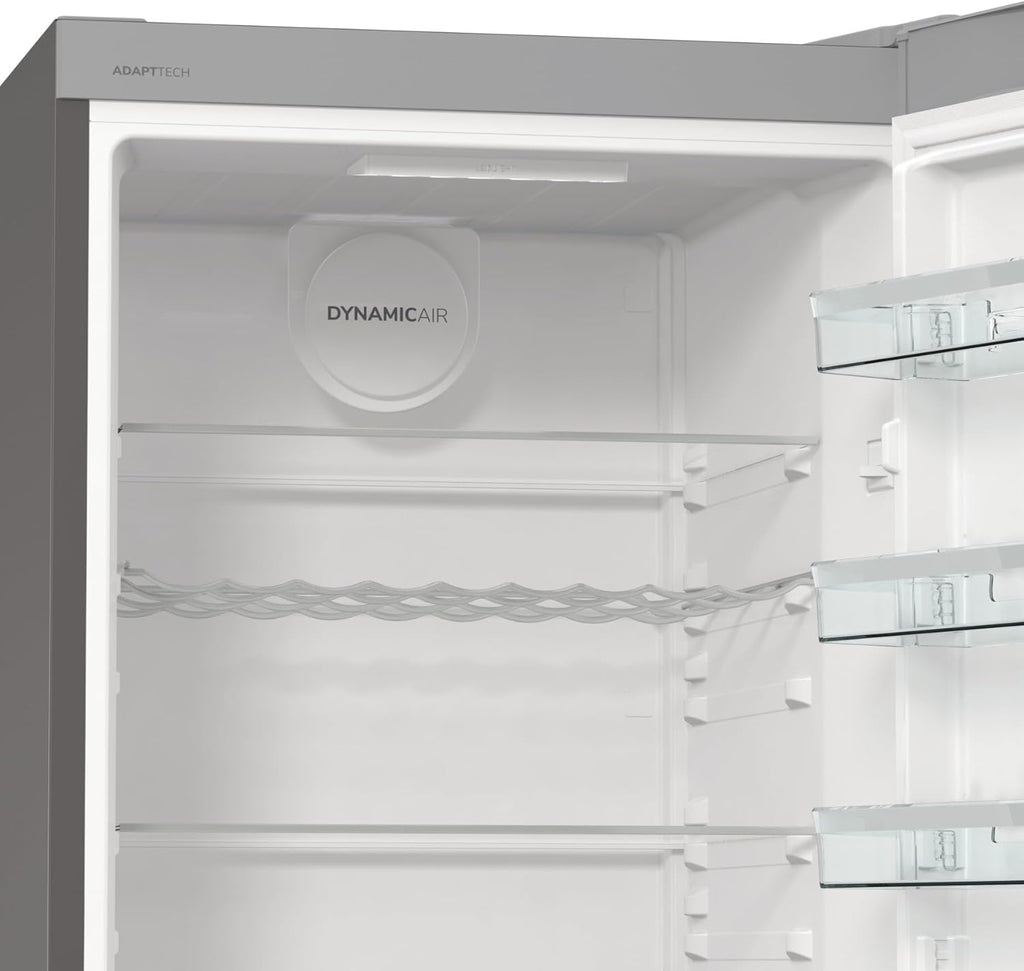 Gorenje R 619 DAXL6 Kühlschrank/AdaptTech/FreshZone/Schnellkühlfunktion/Umluft-Kühlsystem/LED Display / 398l / 185cm / EEK D/Edelstahl