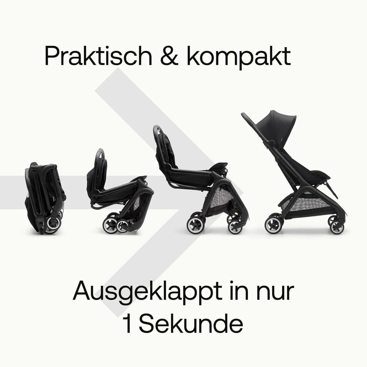 Bugaboo Butterfly ultrakompakter Reise-Kinderwagen, klein & leicht, einhändig faltbar und einfach zu lenken, ergonomischer City-Buggy für Babys ab 6 Monaten, mit viel Stauraum, Stormy Blue