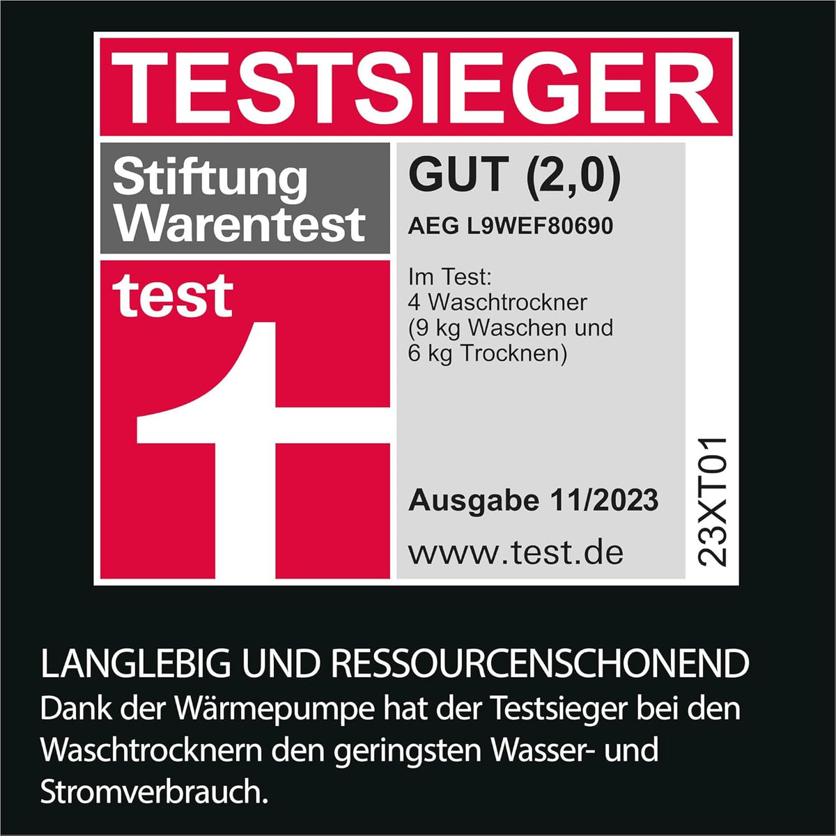 AEG L7WBA60680 Waschtrockner / DualSense - schonende Pflege / 8 kg Waschen / 5 kg Trocknen / D / energiesparend / Mengenautomatik / Nachlegefunktion / ProSteam - Auffrischfunktion / 1600 U/min Weiß