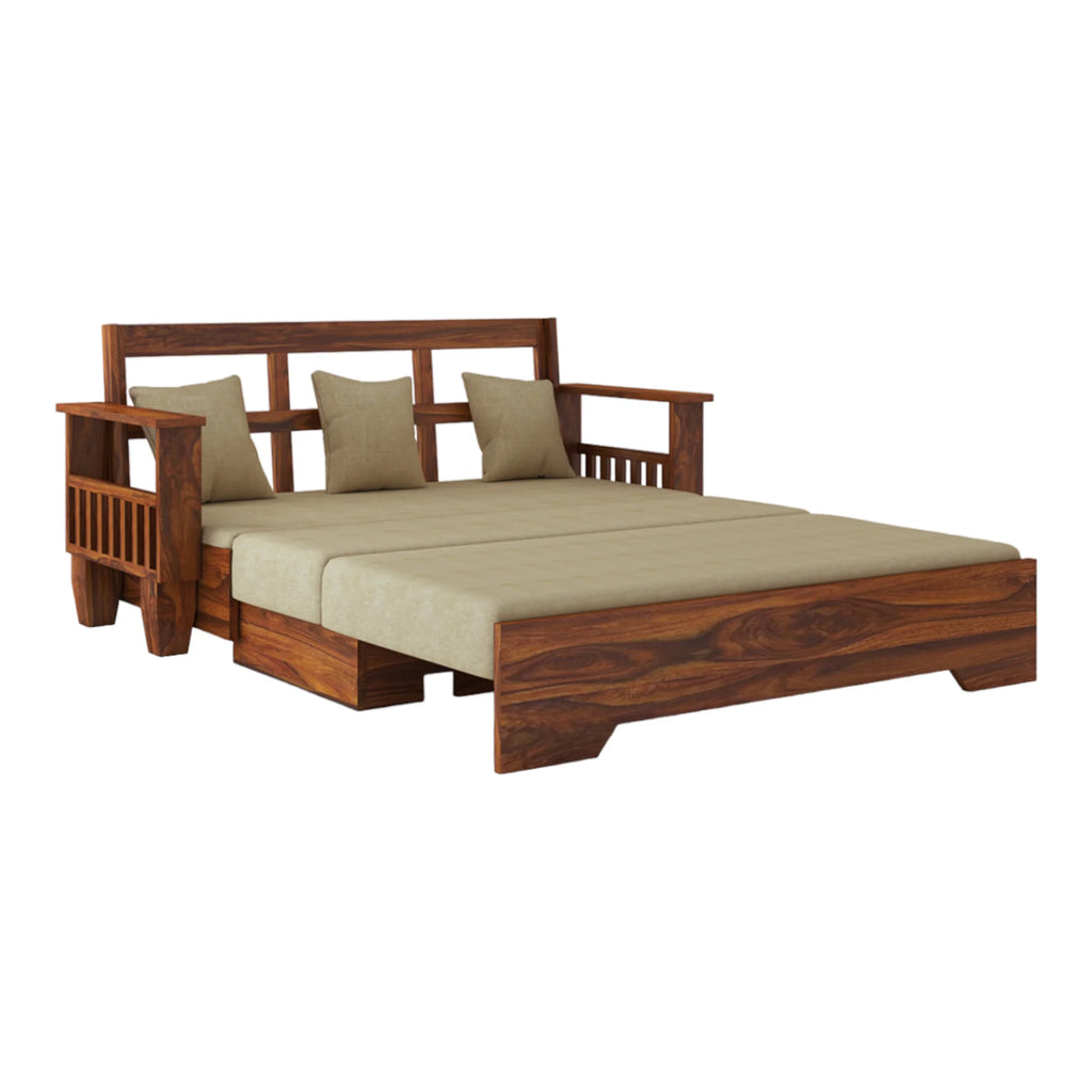 TrendiRest 3 Seater Sofa Cum Bed Sheesham Wood
