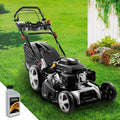 BRAST® Benzin Rasenmäher mit Antrieb | 5,2kW (7PS) | 55cm Schnittbreite | viele Modelle | TÜV | 30-80mm Schnitthöhe | 60L Fangkorb | 4 Takt OHV Motor | Stahlgehäuse | Power