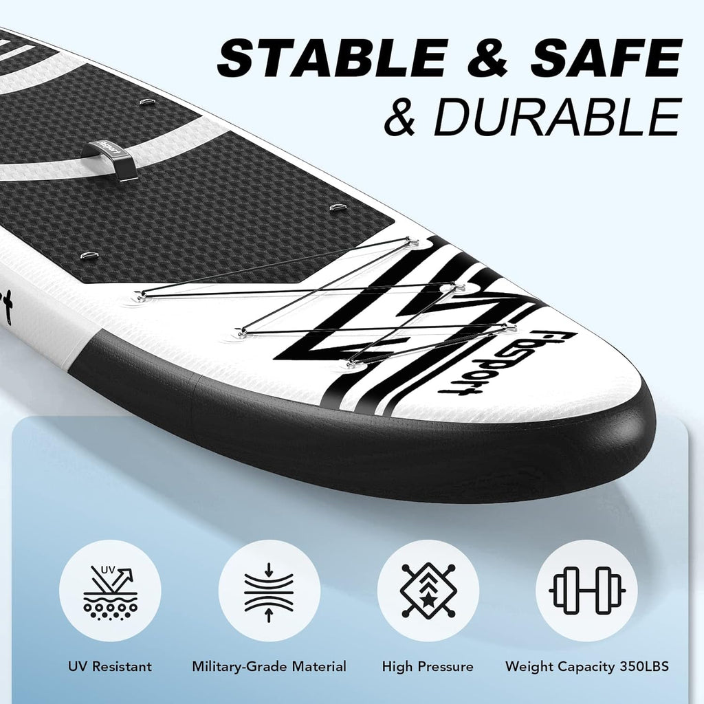 Premium-Stand-Up-Paddle-Board, Yoga-Board mit strapazierfähigem SUP-Zubehör und Tragetasche | Breiter Stand, Surf-Kontrolle, rutschfestes Deck, Leine, Paddel und Pumpe für Jugendliche und Erwachsene