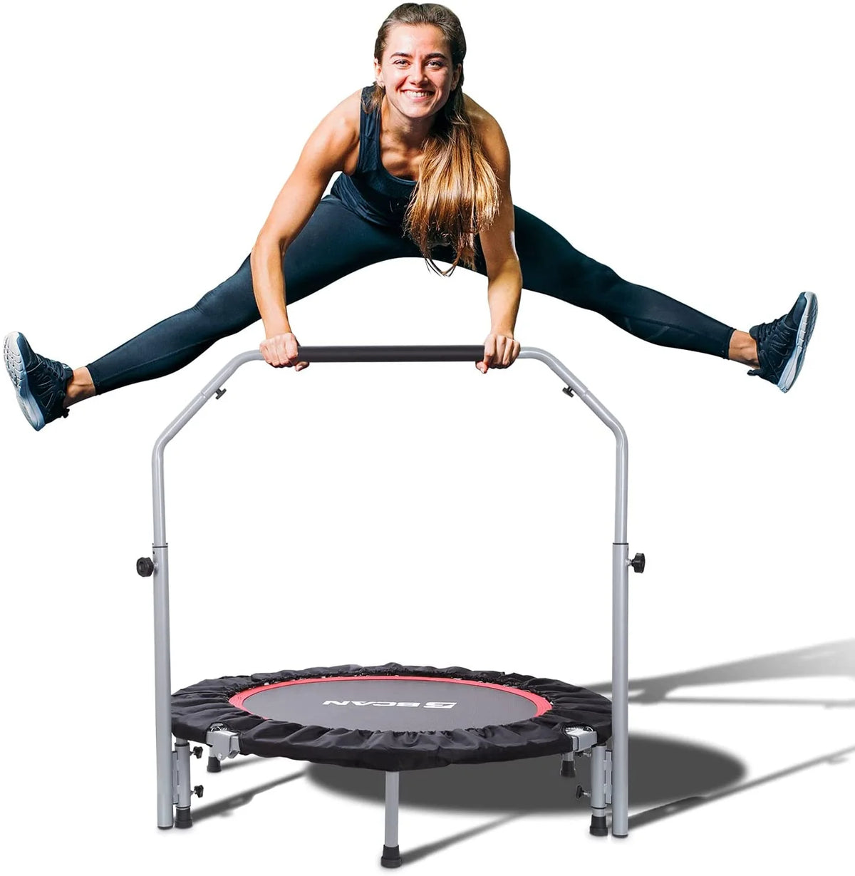 BCAN Trampolín Plegable de 40/48", Mini Trampolín para Ejercicio, Carga Máxima 330 lbs / 440 lbs