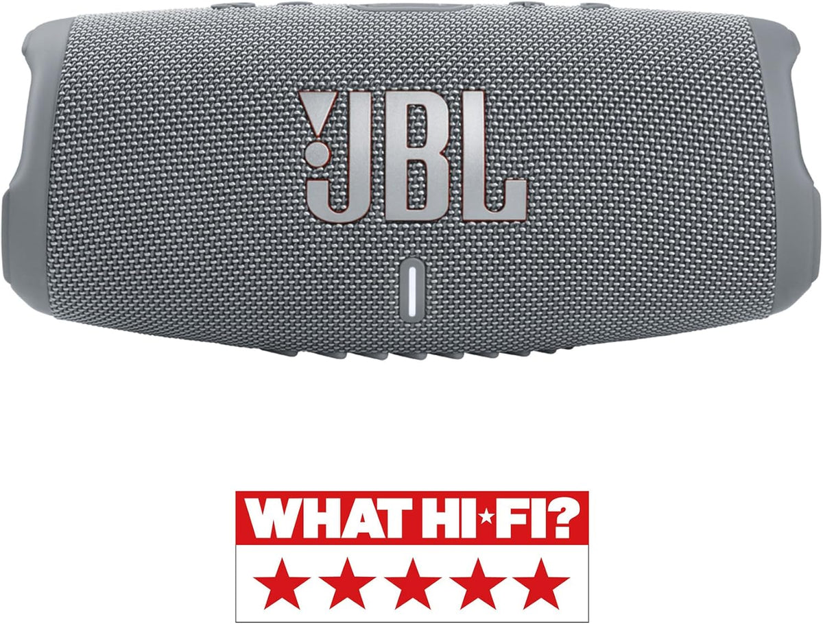 JBL Charge 5 Bluetooth-Lautsprecher in Schwarz – Wasserfeste, portable Boombox mit integrierter Powerbank – Eine Akku-Ladung für bis zu 20 Stunden kabellosen Musikgenuss