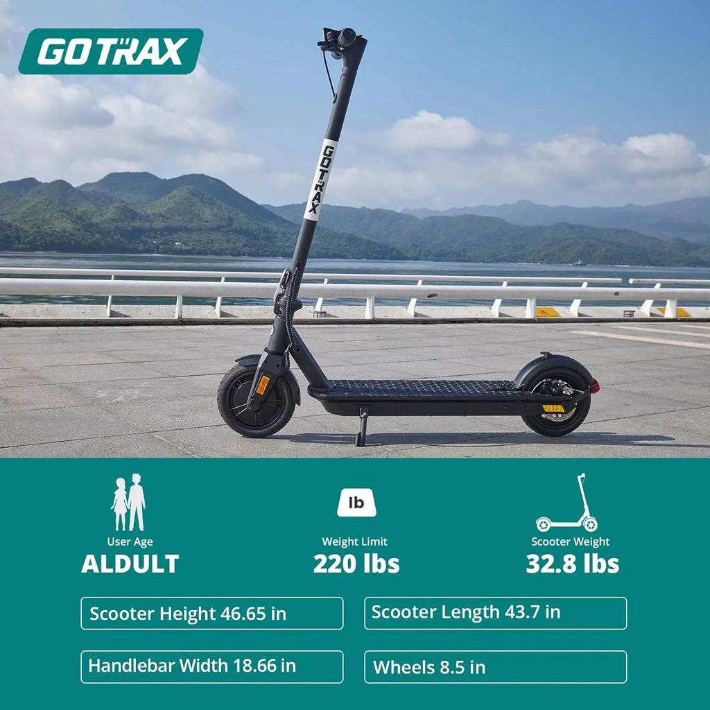 Patinete eléctrico para adultos, ruedas neumáticas de 8.5 pulgadas, alcance máximo de 14/18 millas, velocidad máxima de 15.5/18 MPH, motor de 300 vatios, con control de crucero, plegable